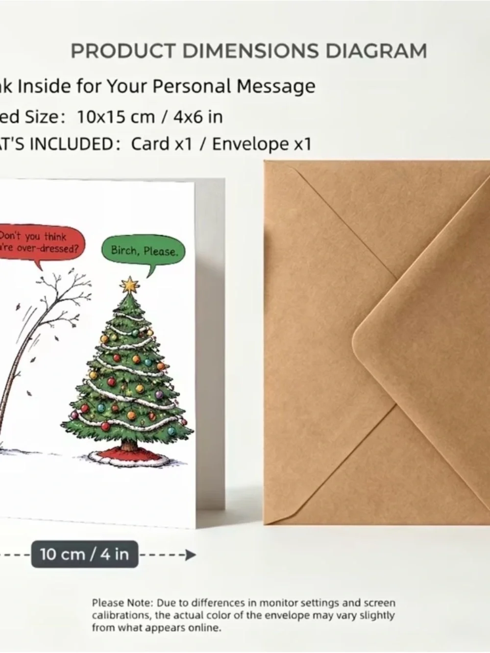 Funny Birch Please Holiday Greeting Card